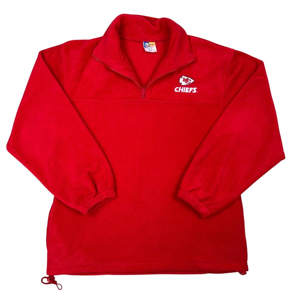 Men's XNT Kanas City KC Chiefs Football Quarter Zip Red Pullover Jacket (Sz M)